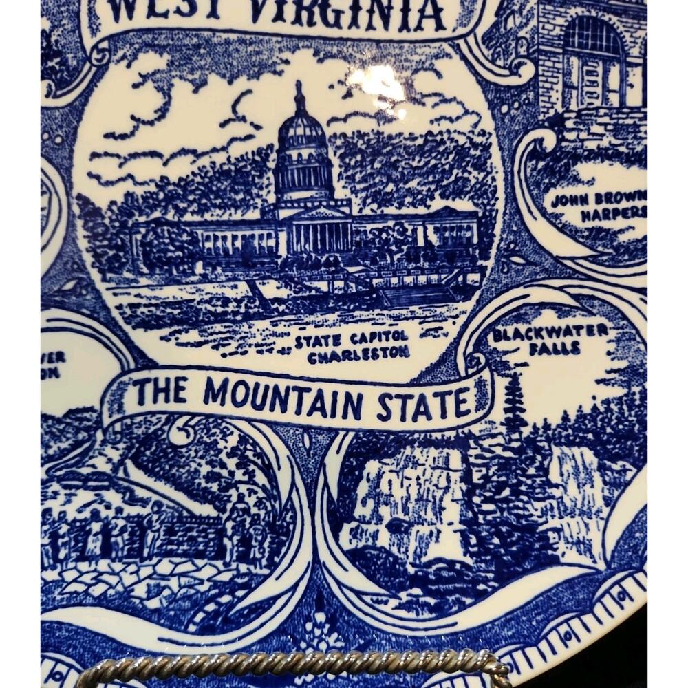 West Virginia The Mountain State Vntg Collectors Plate 9.25" - Picture 5 of 8